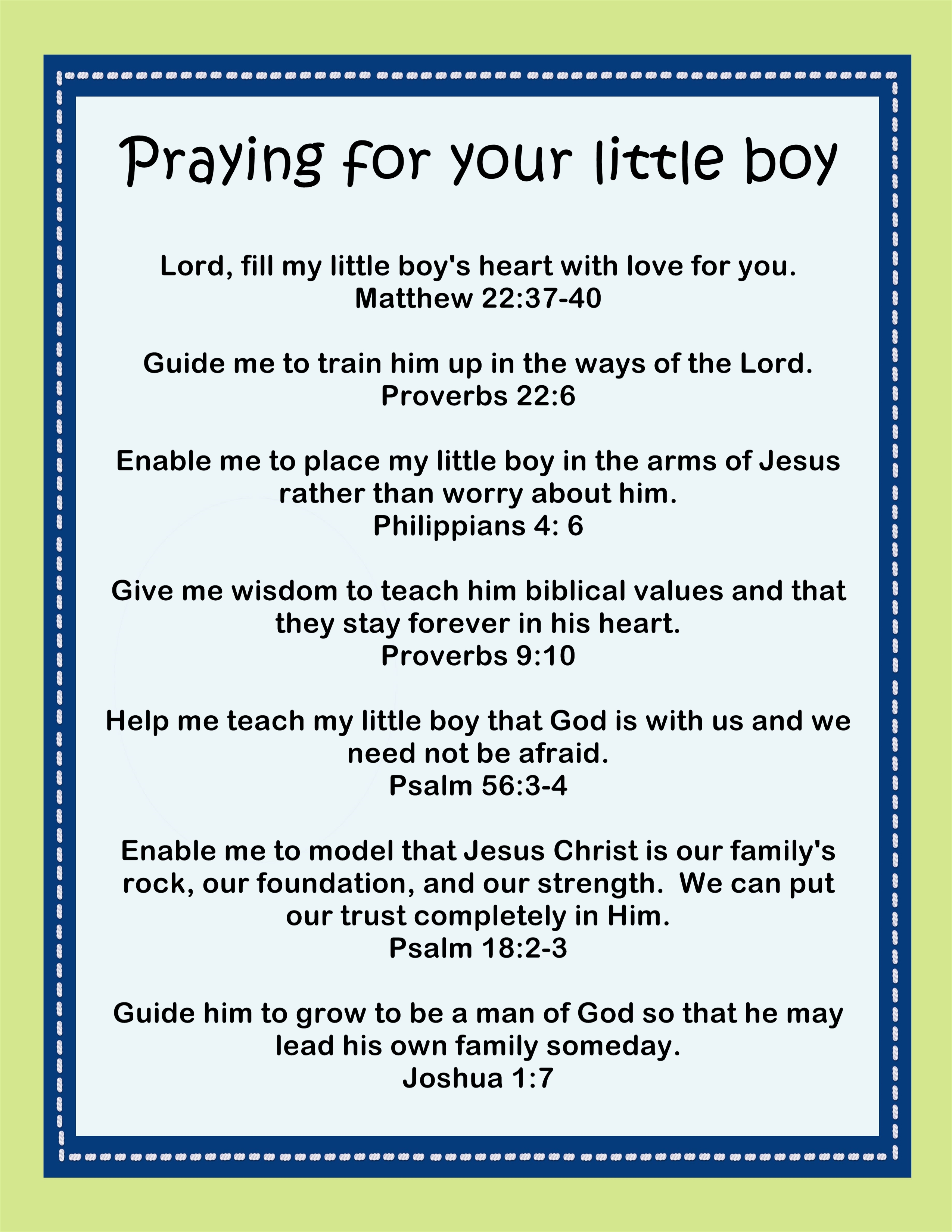 praying for your little boy